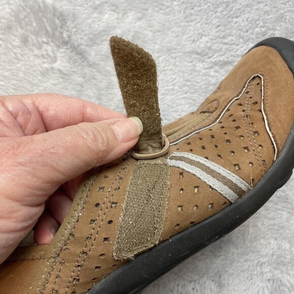 Clarks Privo Tequini Shoes Womens 9M Brown Suede Perforated Hook Loop Driving - Picture 6 of 10